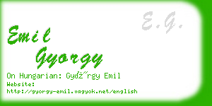 emil gyorgy business card